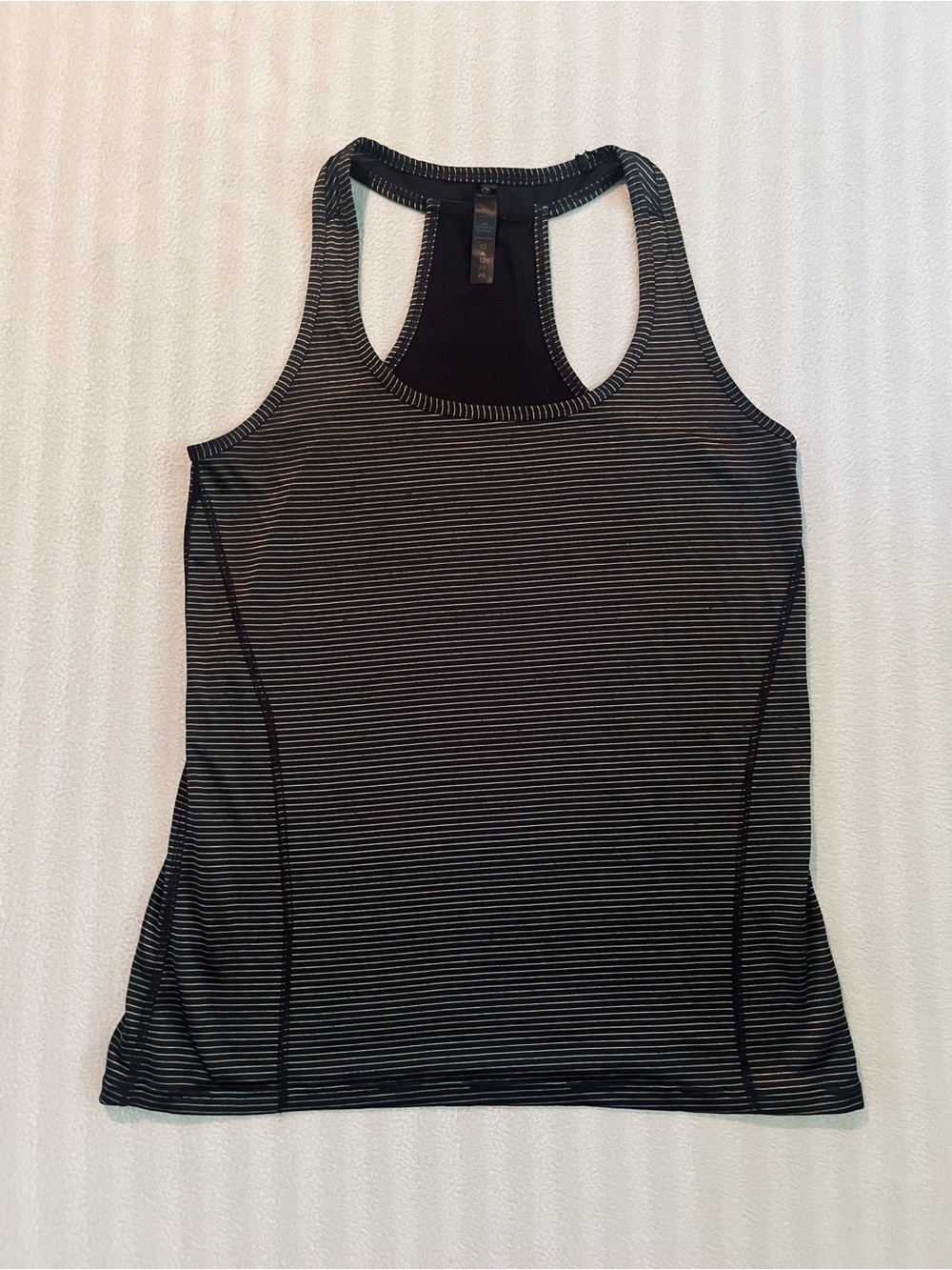 90 Degree By Reflex Black and Gray Striped Racerback Tank